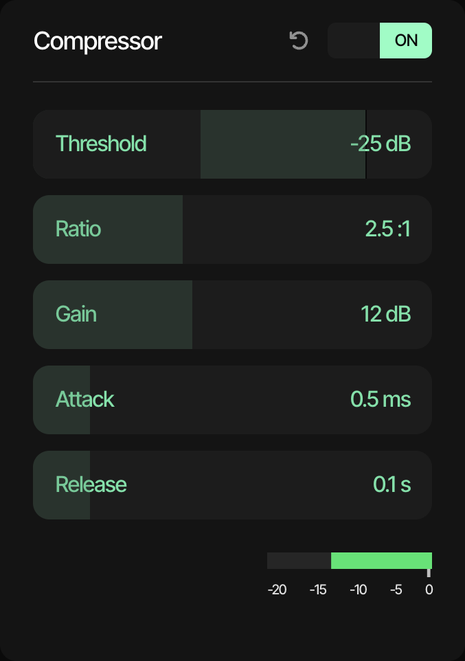 Compressor Settings