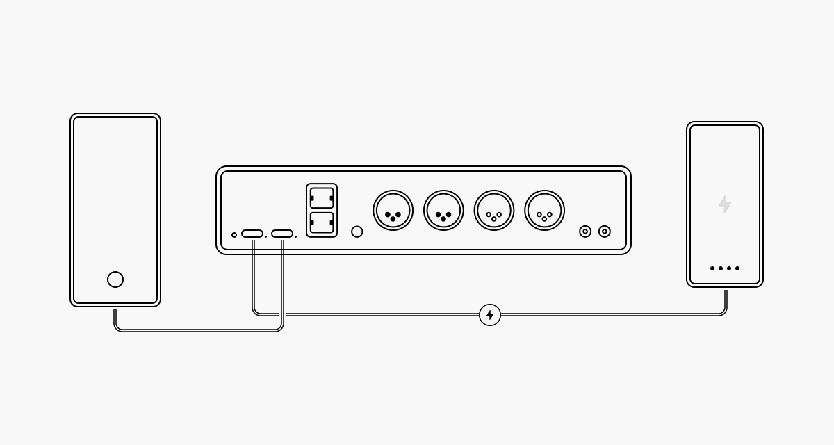 RM1 Connected to Power Bank and Phone